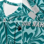 Custom Aqua Wavy Energy Dog Jersey – Personalized with Name and Number