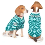 Custom Aqua Wavy Energy Dog Jersey – Personalized with Name and Number