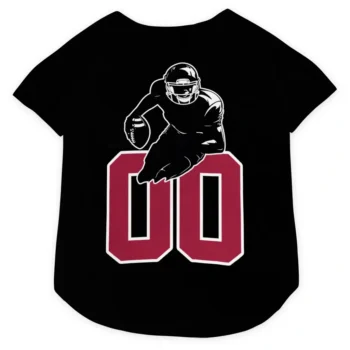 Custom Black and Dark Red Classic Style Dog Jersey - Personalized with Name and Number