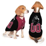 Custom Black and Dark Red Classic Style Dog Jersey – Personalized with Name and Number