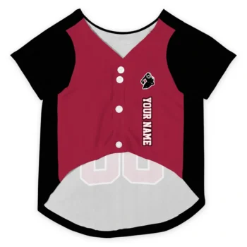 Custom Black and Dark Red Classic Style Dog Jersey - Personalized with Name and Number