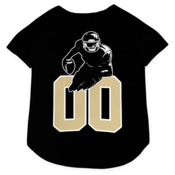 Custom Black and Gold Classic Style Dog Jersey - Personalized with Name and Number