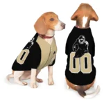 Custom Black and Gold Classic Style Dog Jersey – Personalized with Name and Number