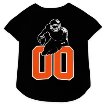Custom Black and Orange Classic Style Dog Jersey - Personalized with Name and Number
