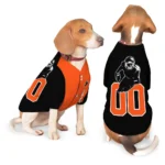 Custom Black and Orange Classic Style Dog Jersey – Personalized with Name and Number