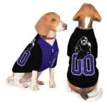 Custom Black and Purple Classic Style Dog Jersey – Personalized with Name and Number