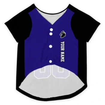 Custom Black and Purple Classic Style Dog Jersey - Personalized with Name and Number