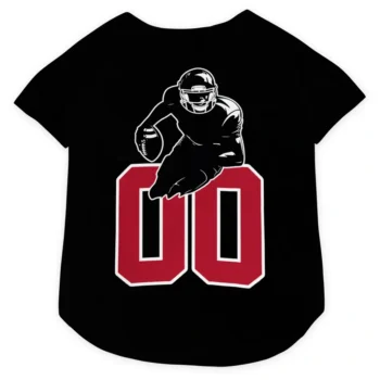Custom Black and Red Classic Style Dog Jersey - Personalized with Name and Number