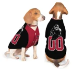 Custom Black and Red Classic Style Dog Jersey – Personalized with Name and Number