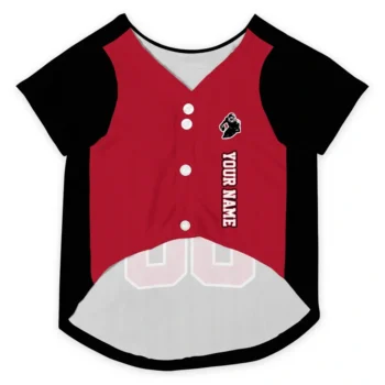Custom Black and Red Classic Style Dog Jersey - Personalized with Name and Number