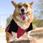 Custom Black and Red Classic Style Dog Jersey – Personalized with Name and Number