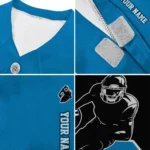 Custom Black and Sky Blue Classic Style Dog Jersey – Personalized with Name and Number