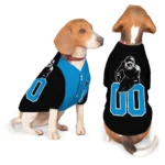 Custom Black and Sky Blue Classic Style Dog Jersey – Personalized with Name and Number