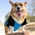 Custom Black and Sky Blue Classic Style Dog Jersey – Personalized with Name and Number