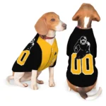 Custom Black and Yellow Classic Style Dog Jersey – Personalized with Name and Number