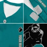 Custom Black, Aqua and Orange Classic Style Dog Jersey – Personalized with Name and Number