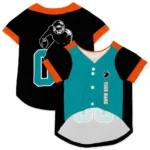 Custom Black, Aqua and Orange Classic Style Dog Jersey – Personalized with Name and Number