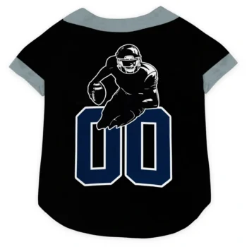 Custom Black, Blue and Gray Classic Style Dog Jersey - Personalized with Name and Number