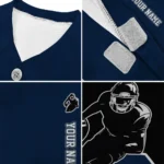 Custom Black, Blue and Gray Classic Style Dog Jersey – Personalized with Name and Number