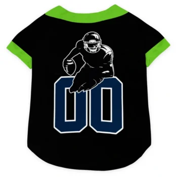 Custom Black, Blue and Hot Green Classic Style Dog Jersey - Personalized with Name and Number