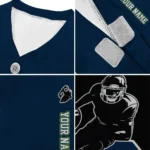 Custom Black, Blue and Hot Green Classic Style Dog Jersey – Personalized with Name and Number