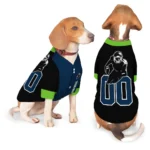 Custom Black, Blue and Hot Green Classic Style Dog Jersey – Personalized with Name and Number