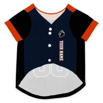 Custom Black, Blue and Orange Classic Style Dog Jersey - Personalized with Name and Number