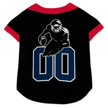 Custom Black, Blue and Vivid Red Classic Style Dog Jersey - Personalized with Name and Number