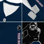 Custom Black, Blue and Vivid Red Classic Style Dog Jersey – Personalized with Name and Number