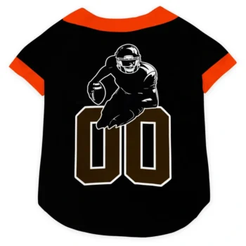 Custom Black, Brown and Orange Classic Style Dog Jersey - Personalized with Name and Number
