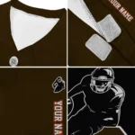 Custom Black, Brown and Orange Classic Style Dog Jersey – Personalized with Name and Number