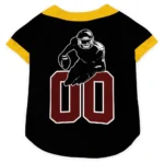 Custom Black, Burgundy and Yellow Classic Style Dog Jersey - Personalized with Name and Number