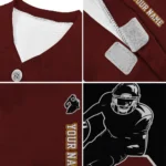 Custom Black, Burgundy and Yellow Classic Style Dog Jersey – Personalized with Name and Number