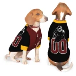 Custom Black, Burgundy and Yellow Classic Style Dog Jersey – Personalized with Name and Number