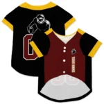 Custom Black, Burgundy and Yellow Classic Style Dog Jersey – Personalized with Name and Number