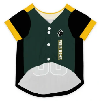 Custom Black, Green and Yellow Classic Style Dog Jersey - Personalized with Name and Number