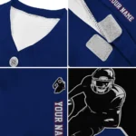 Custom Black, Hot Blue and Red Classic Style Dog Jersey – Personalized with Name and Number