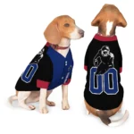 Custom Black, Hot Blue and Red Classic Style Dog Jersey – Personalized with Name and Number