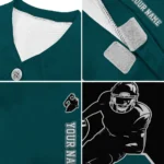 Custom Black, Midnight Green and Gray Classic Style Dog Jersey – Personalized with Name and Number