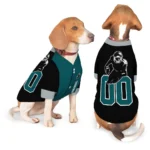 Custom Black, Midnight Green and Gray Classic Style Dog Jersey – Personalized with Name and Number