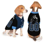 Custom Black, Navy and Sky Blue Classic Style Dog Jersey – Personalized with Name and Number