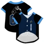 Custom Black, Navy and Sky Blue Classic Style Dog Jersey – Personalized with Name and Number