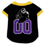 Custom Black, Purple and Yellow Classic Style Dog Jersey - Personalized with Name and Number