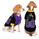 Custom Black, Purple and Yellow Classic Style Dog Jersey – Personalized with Name and Number
