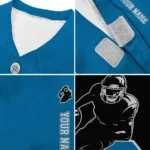 Custom Black, Sky Blue and Gray Classic Style Dog Jersey – Personalized with Name and Number