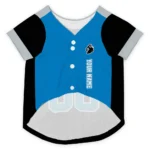 Custom Black, Sky Blue and Gray Classic Style Dog Jersey – Personalized with Name and Number