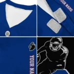 Custom Black, Vivid Blue and Red Classic Style Dog Jersey – Personalized with Name and Number