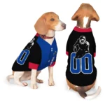 Custom Black, Vivid Blue and Red Classic Style Dog Jersey – Personalized with Name and Number