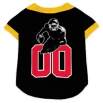 Custom Black, Vivid Red and Yellow Classic Style Dog Jersey - Personalized with Name and Number