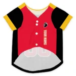 Custom Black, Vivid Red and Yellow Classic Style Dog Jersey – Personalized with Name and Number